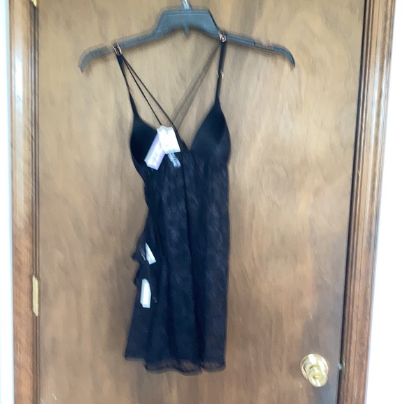 babydoll & panty set lace with padded bust adjustable strap black size S - Picture 13 of 15